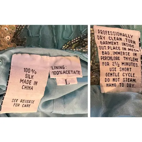 Lillie Rubin Sequin Leaf Design Evening Vintage Dress (L) Size L