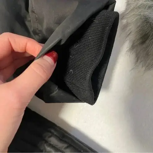 Kate Spade Black Winter Puffer Jacket Parka Hood Zip Size XS Excellent Condition