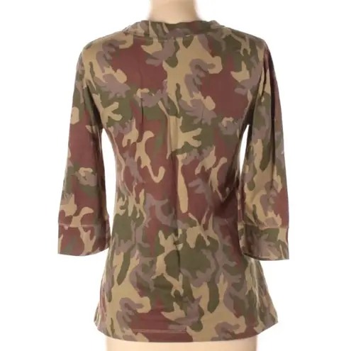 Norma Kamali 100% Organic Cotton Camo Top Large