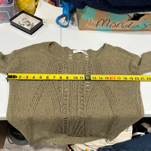 RD Style Green Open Knit Longline Grunge Sweater Western Womens Medium Boho