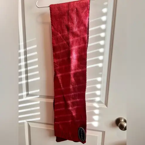 Womens Shimmery Metallic Silver Red Reversible Burgundy Winter Neck Scarf