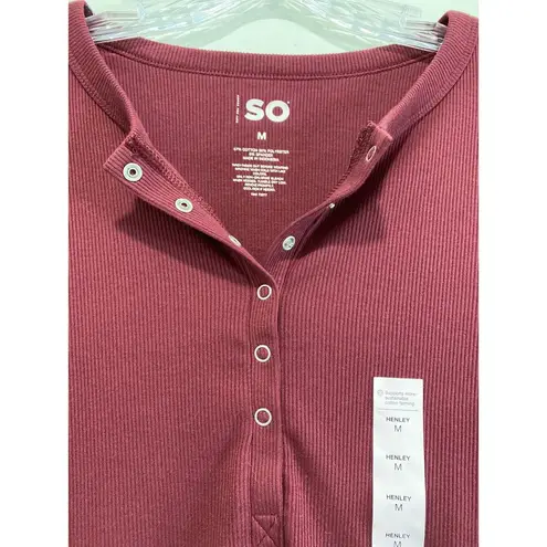 SO Ribbed Knit Henley Long Sleeve Top Size M Elena Gilbert Bella Swan Y2K Twilight thumbnail 3