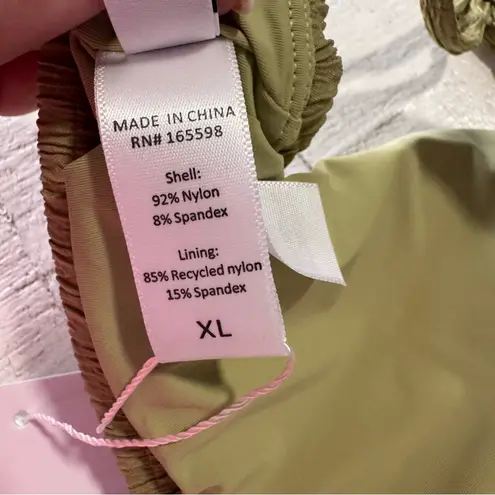 ANDIE Swim the Hermosa Bikini Top NWT size XL Sage Smocked Textured Swimsuit