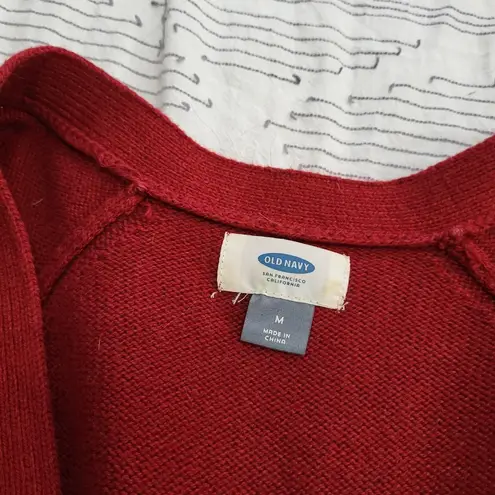 Old Navy burgundy low v neck cardigan