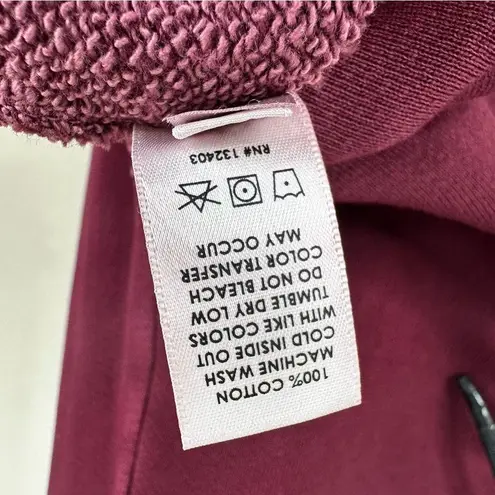 Cotton Citizen Hooded Sweatshirt Womens Medium Maroon Ombré Effect Cutoff Crop