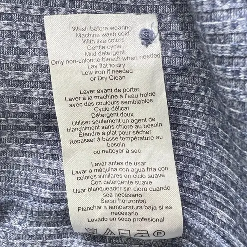 A pea in the pod Blue Ribbed Henley Maternity Top Women's M Long Sleeve Stretch