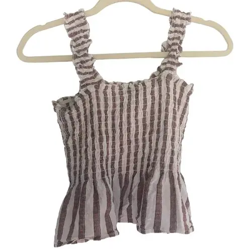 Derek Heart Striped Tank Top Crop Top with Ruched Back