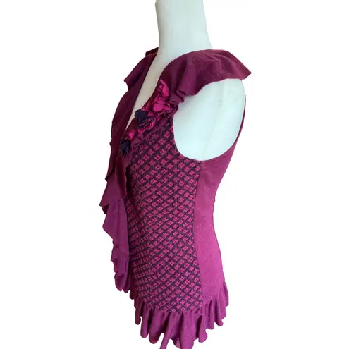 Lulumari Wool Blend Flounce Vest Women's Size S Whimsygoth, Steampunk, Fairy