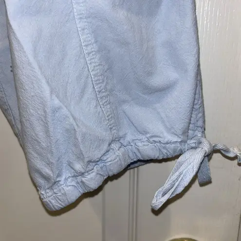 Karen Scott ..LIGHT BLUE CAPRI PANTS 2 POCKETS ON SIDE DRAW STRING WAIST LARGE