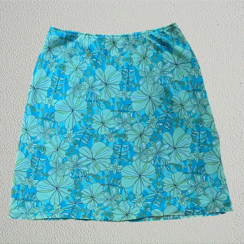 Apostrophe Blue green floral groovy skirt Y2K bohemian hippie boho chic 2000s