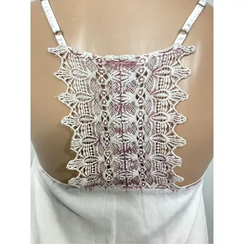 Raga New.  boho ivory/pink embroidered crop top. Small. Retails $109