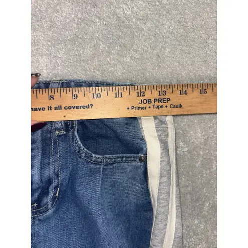 Austin Landing Women Blue Denim and Gray Sweats Flare Jeans Size 1