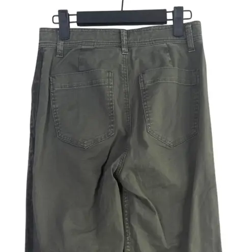 Pistola NWT  Elliot Eden High Rise Tuxedo Stripe Straight Leg Pant 26 Olive Green