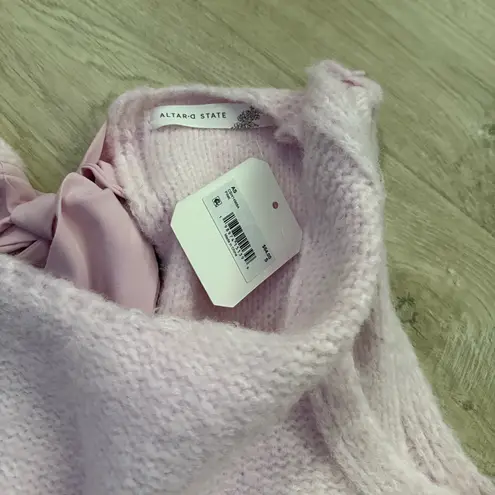 Altar'd State NWT Altar’d State Bow Tie Back Sleeveless Sweater Crop Top | Blush Pink | Small