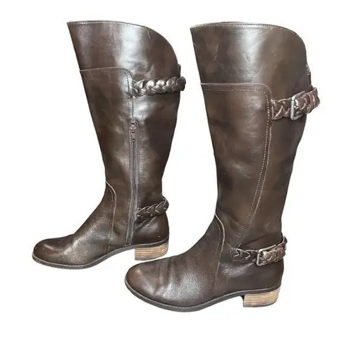 Audrey Brooke Audrey Brooke Women's Brown Leather Knee High Riding "Tony" Boots Size 7