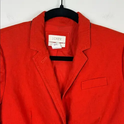 J.Crew  Schoolboy Blazer Linen Women’s Size 4 Orange Career