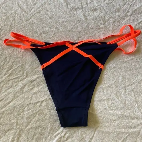 NWT L’Agent Eleena navy and orange swim bottoms size L Blue Size L