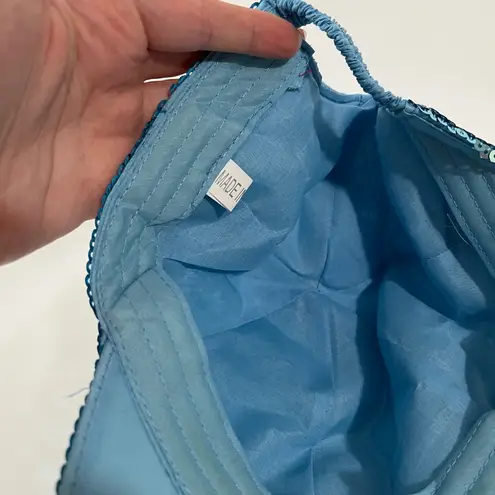 Blue Sequin Golf Hat with Elastic Back OSFA