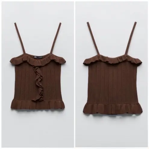 ZARA  knit set in brown, top and bottom NWT