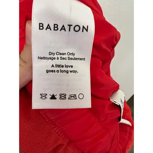 Babaton Aritzia Red Flounce Flutter Crop Wide Leg Strapless Jumpsuit Size 00