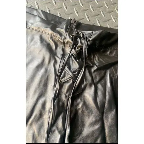 Missguided Pleather Lace Up Pants