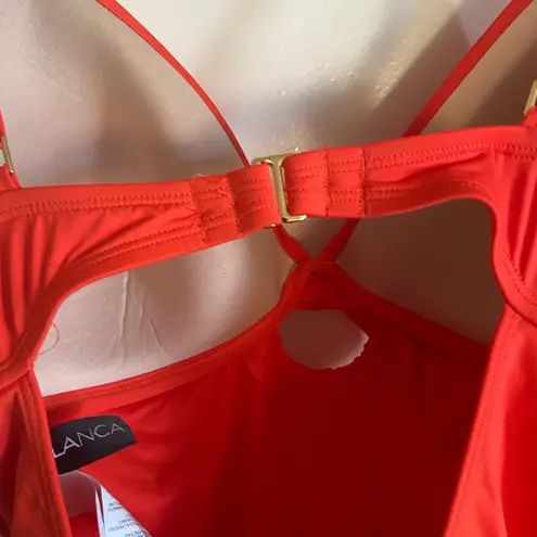 La Blanca Women's Standard Island Goddess Twist Keyhole One Piece Swimsuit SZ 14