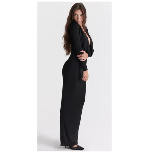 House Of CB  Saskia Plunge Long Sleeve Jersey Gown Size Medium