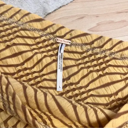 FREE PEOPLE Yellow One Shoulder Asymmetrical Shirt Size Large NWOT