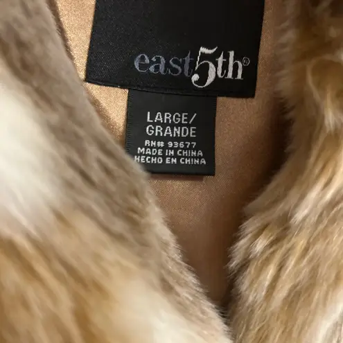 East 5th Faux Fur Medium Length Coat
Brown & White, Different Shades of Brown