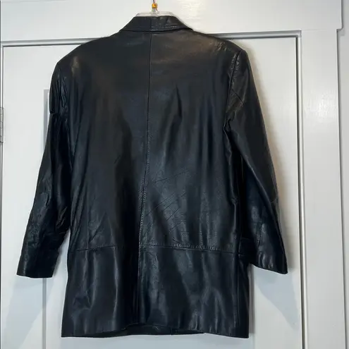 Preston & York vintage Black genuine Leather Women's Jacket size small.