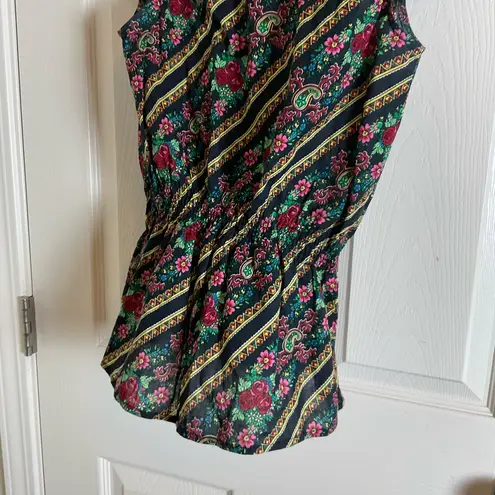 Fire Los Angeles Ruffled Sheer Floral Top size XSMALL