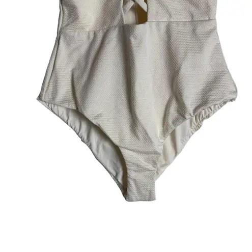 Dippin’ Daisy’s Bliss White Lattice Plunge One Piece Swimsuit Size XS