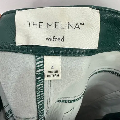 Wilfred Pants 4 Aritzia Melina Faux Green Leather Straight Edgy Grunge 90s Indie