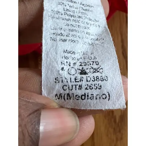 Love Note Love Notes Size M Red Lace Dress Bell Sleeves Oversized Zipper Classic Demure