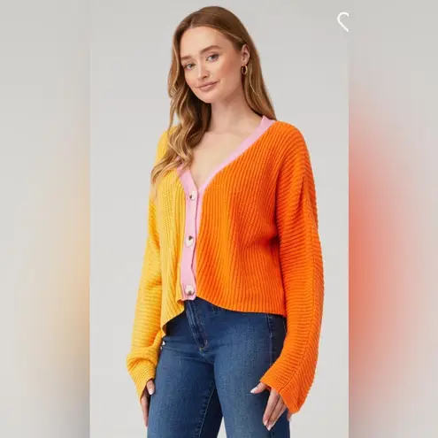 Line and Dot Line & Dot Women’s Catalina Colorblocked Cardigan Colorful Sweater Size XS