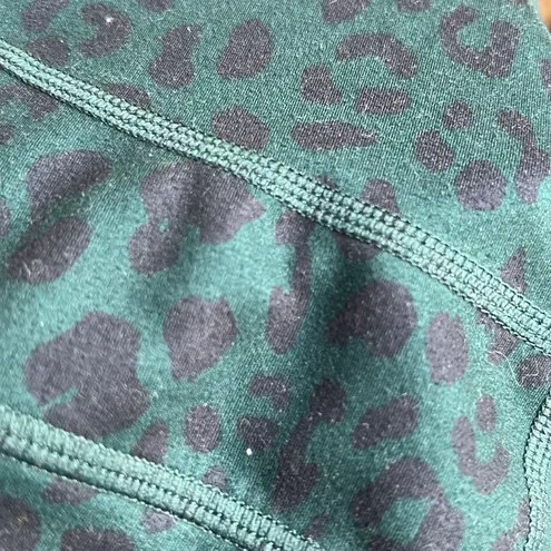 None Green cheetah athletic leggings with pockets. Leopard pattern