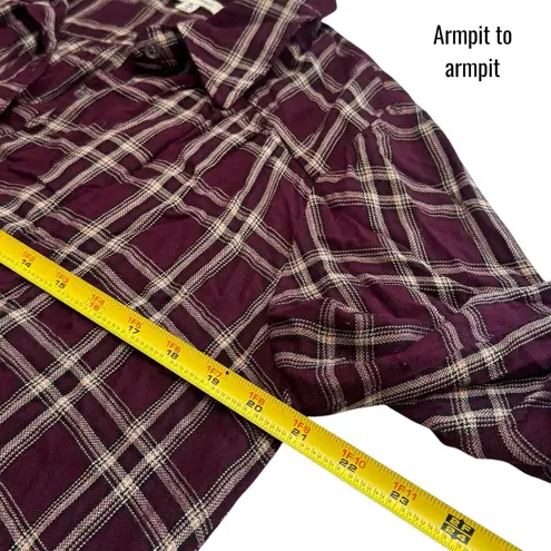 Max Studio  Maroon and Tan Plaid Jersey Button Down Fall Pumpkin Patch Size XL thumbnail 8