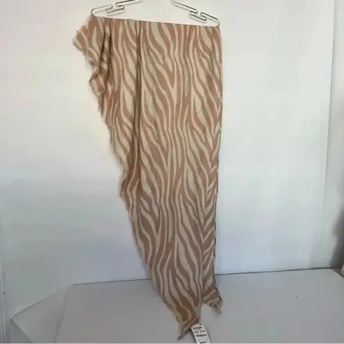 INC International Concepts Triangle Zebra Print Scarf Wrap Natural Beige Mocha Tan