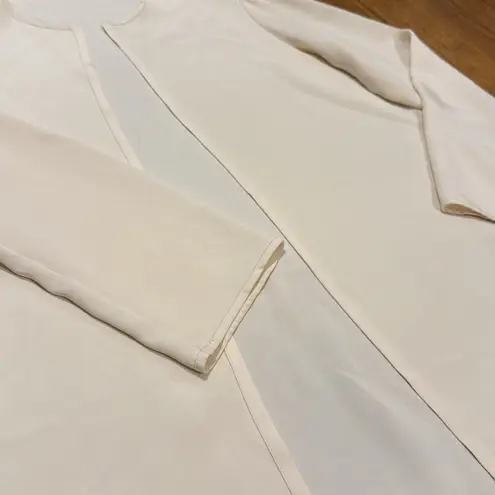 PETER COHEN ivory Cream Open Front 100% Silk Cardigan Womens M Tan Size M