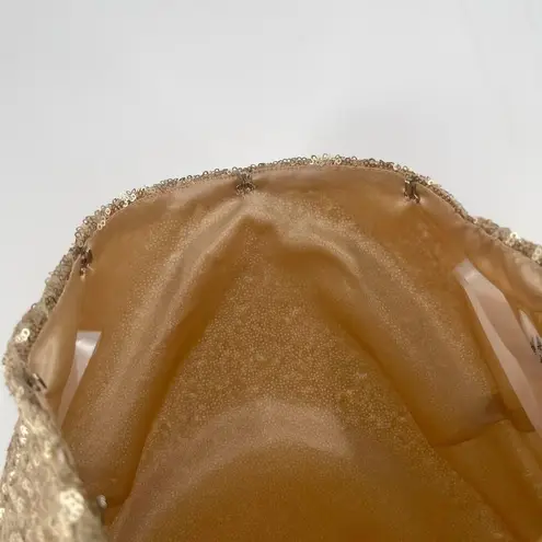 Revelry Gold Sequin Crop Top Extra Small Style 2454 Evening Wedding Bridesmaid Size XS