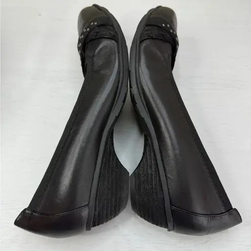 Abeo Nellie Pumps Sz 9.5N Slip On Leather Career Wear Academic Professional Black
