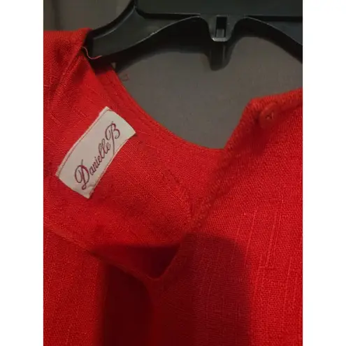 Danielle Nicole Danielle B Women's Medium Red Blouse, Vintage Top, Casual, Flax Rayon Blend