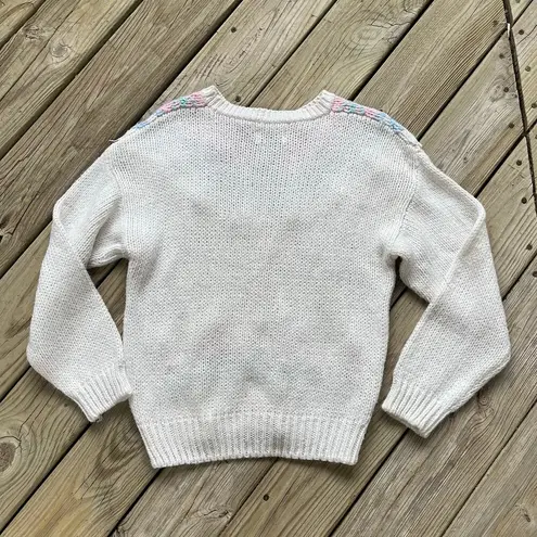 Jason Maxwell Women's Vintage White Fair Isle Sweater Size L