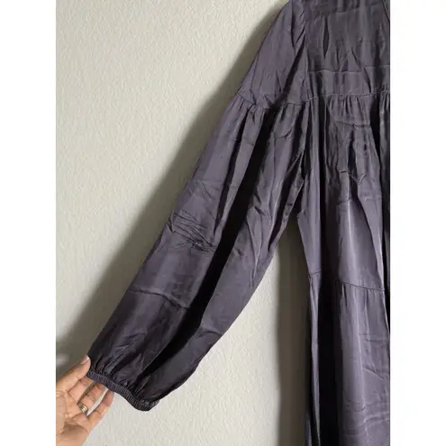 Nation Ltd Purple Wavery Tiered Peasant Dress Big Sur Womens Size Large Bohemian