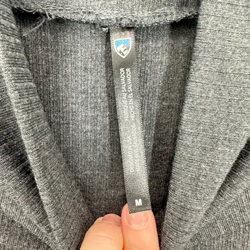 Kuhl Women's Gray Ribbed Long Sleeve Mockneck Top Knit Shirt Hiking Outdoors