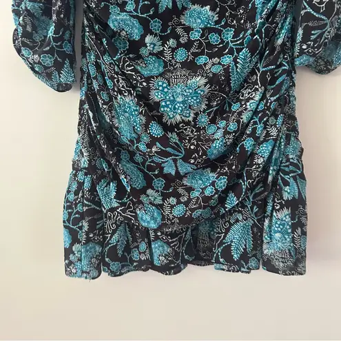 Tanya Taylor NEW Raven Blue Paisley Floral Mini Dress Size 6