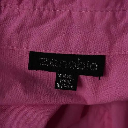 Zenobia 3X Pink 100% Cotton Full Zip Mini Dress Collared Retro Y2K 00s Barbie