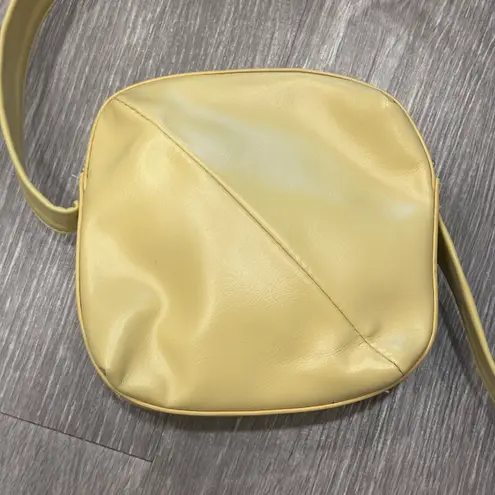 Maeve by Anthropologie Butter Yellow Geometric Boxy Crossbody Bag Faux Leather