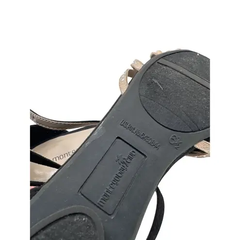 Montego Bay Club Montego Bay Size 6.5 Rhinestone Closed Toe Sandals Ankle Strap Black Heels