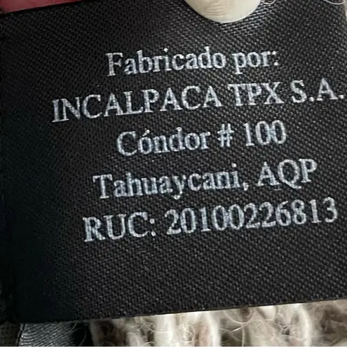 Tumi Peruvian baby alpaca & wool marled gray shawl collar open front cardigan S